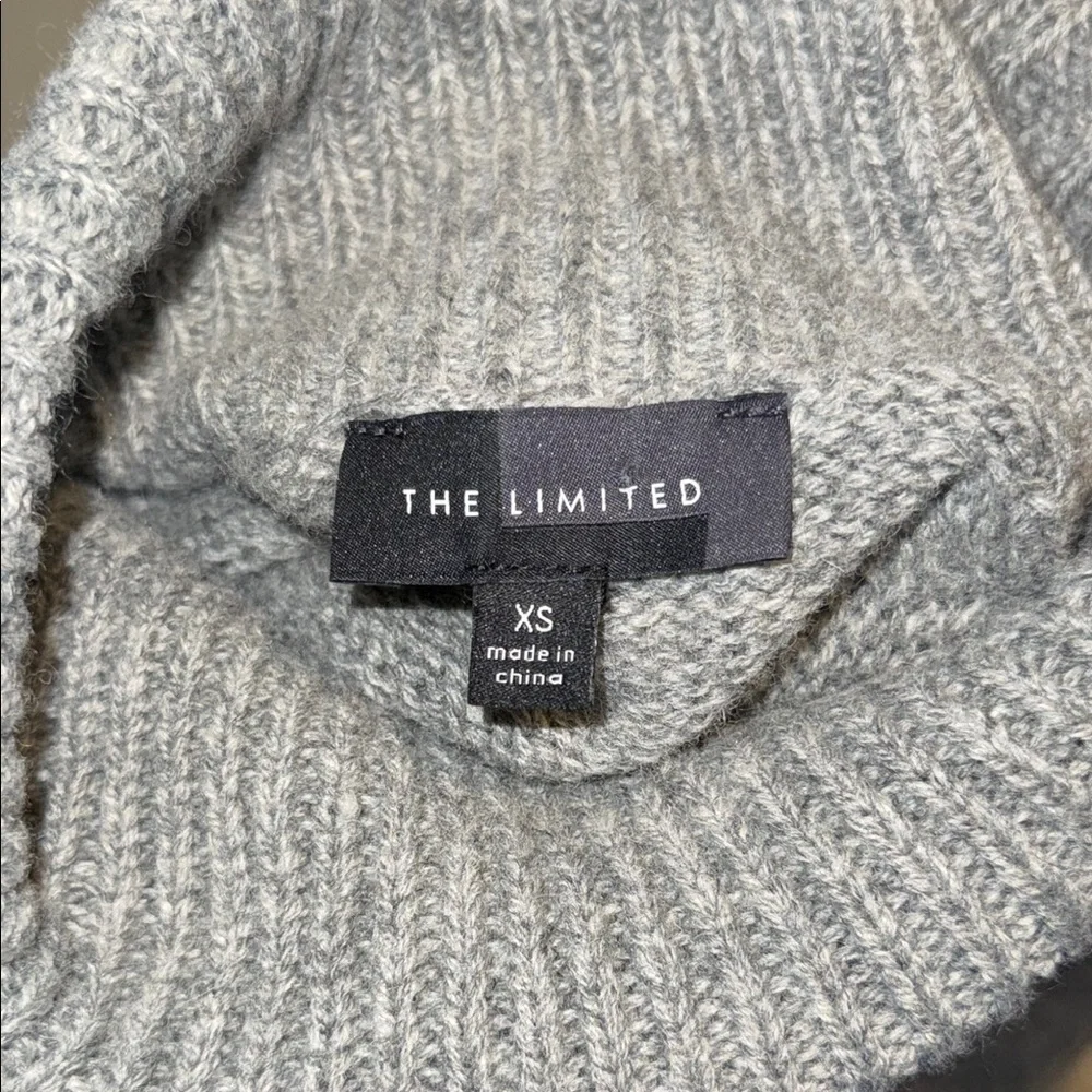 The Limited Gray Cowl Neck Sweater with Gold Accents